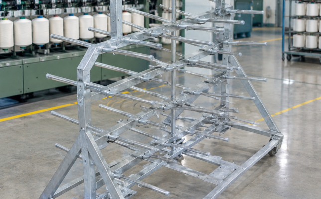 Industrial Yarn Rack in Textile Factory