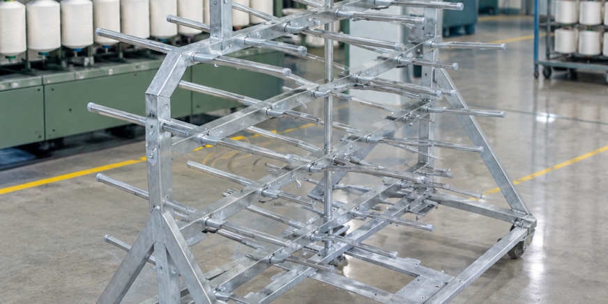 Industrial Yarn Rack in Textile Factory
