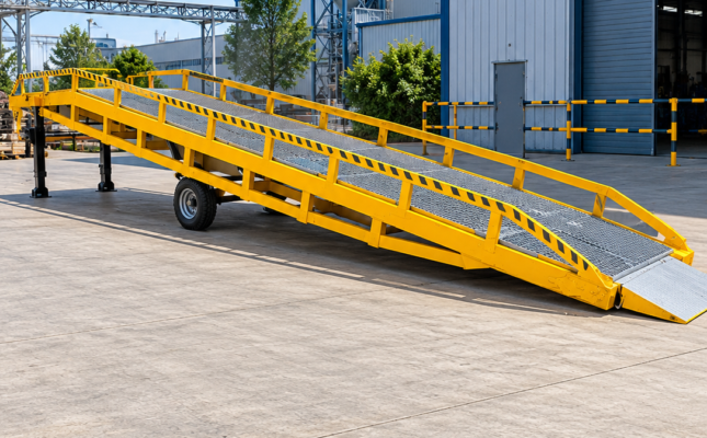 Bright Yellow Industrial Loading Ramp